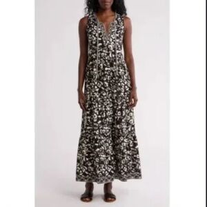 Max Studio London black and cream maxi dress size XS